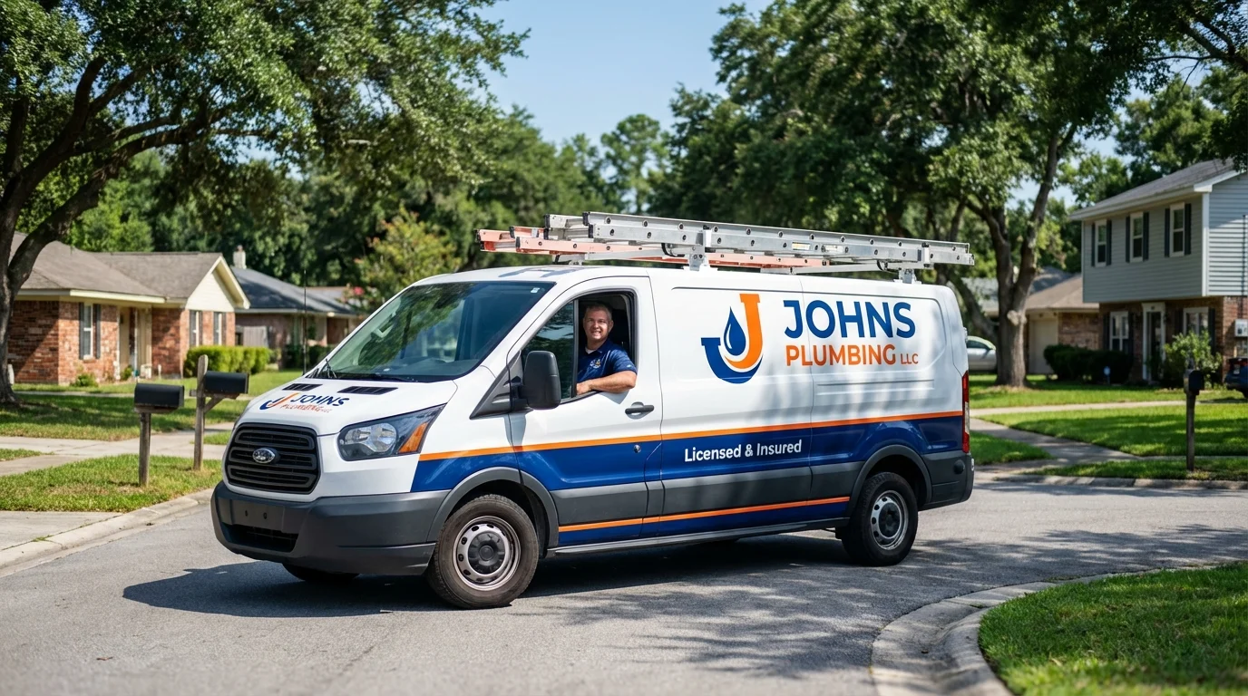 Johns Plumbing LLC service van in Wilsonville, AL