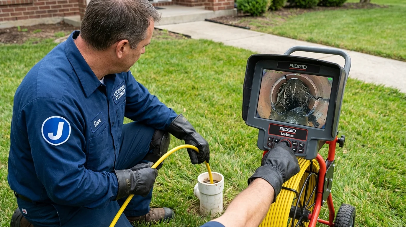 Sewer camera inspection being performed by Johns Plumbing LLC in Wilsonville
